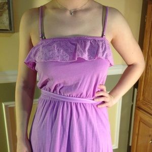 Summer Light Purple Ruffle Dress